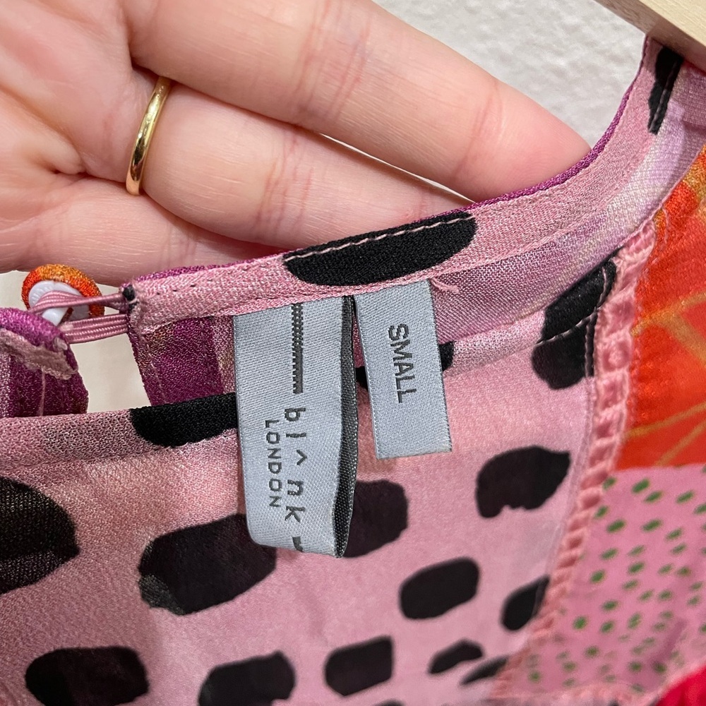 BOGO Anthropologie Pink Patchwork Polka Dot Peasant Blouse - Picture 12 of 12